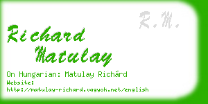 richard matulay business card